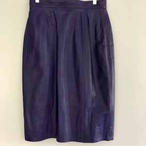 Genuine Leather, Firenze Santa Barbara Purple Pencil Skirt, 14.
